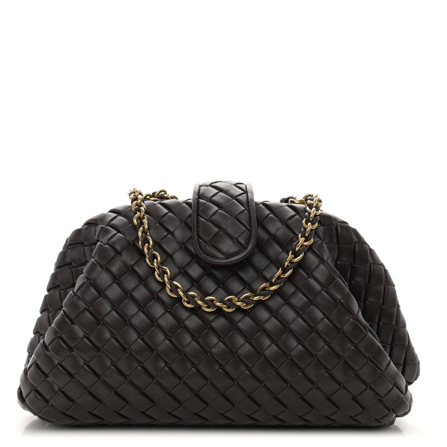 Nappa Intrecciato Small The Lauren 1980 Clutch With Chain Fondant
