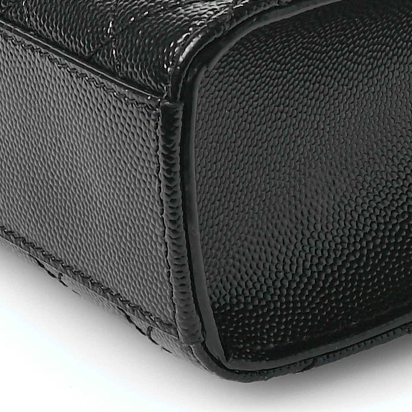 Grain De Poudre Textured Mixed Matelasse Triquilt Medium Monogram Satchel Black