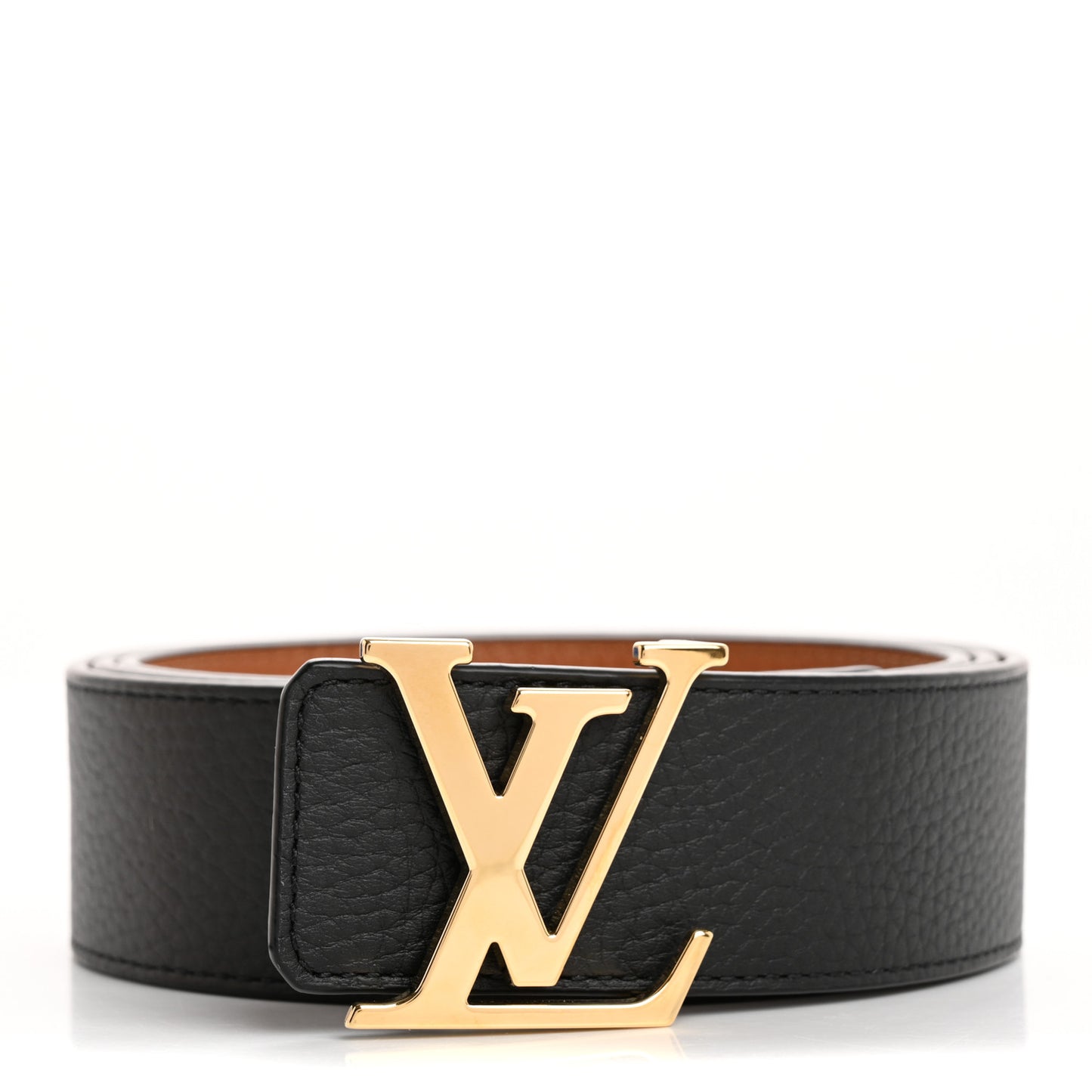 Taurillon Calfskin 30mm LV Initiales Reversible Belt 110 44 Black