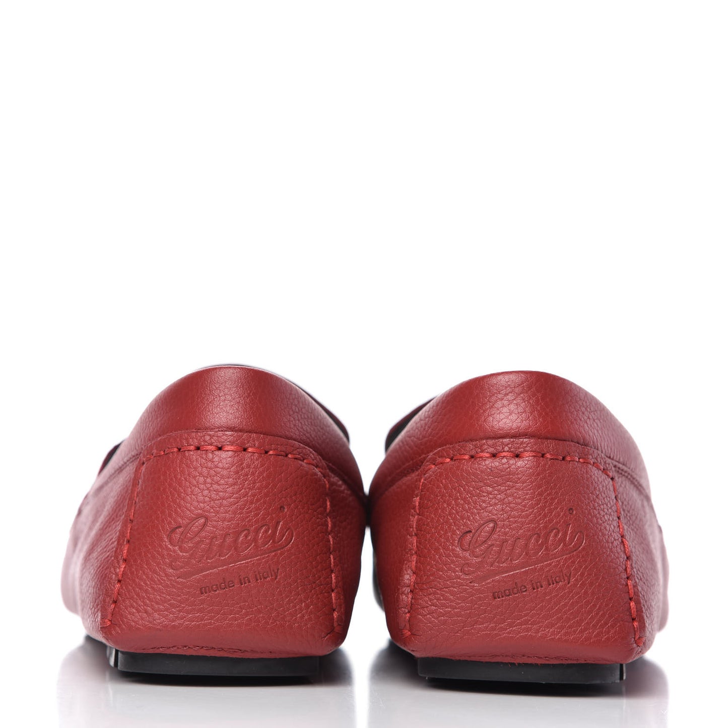 Calfskin Web Mens Driver Loafers 9 Red