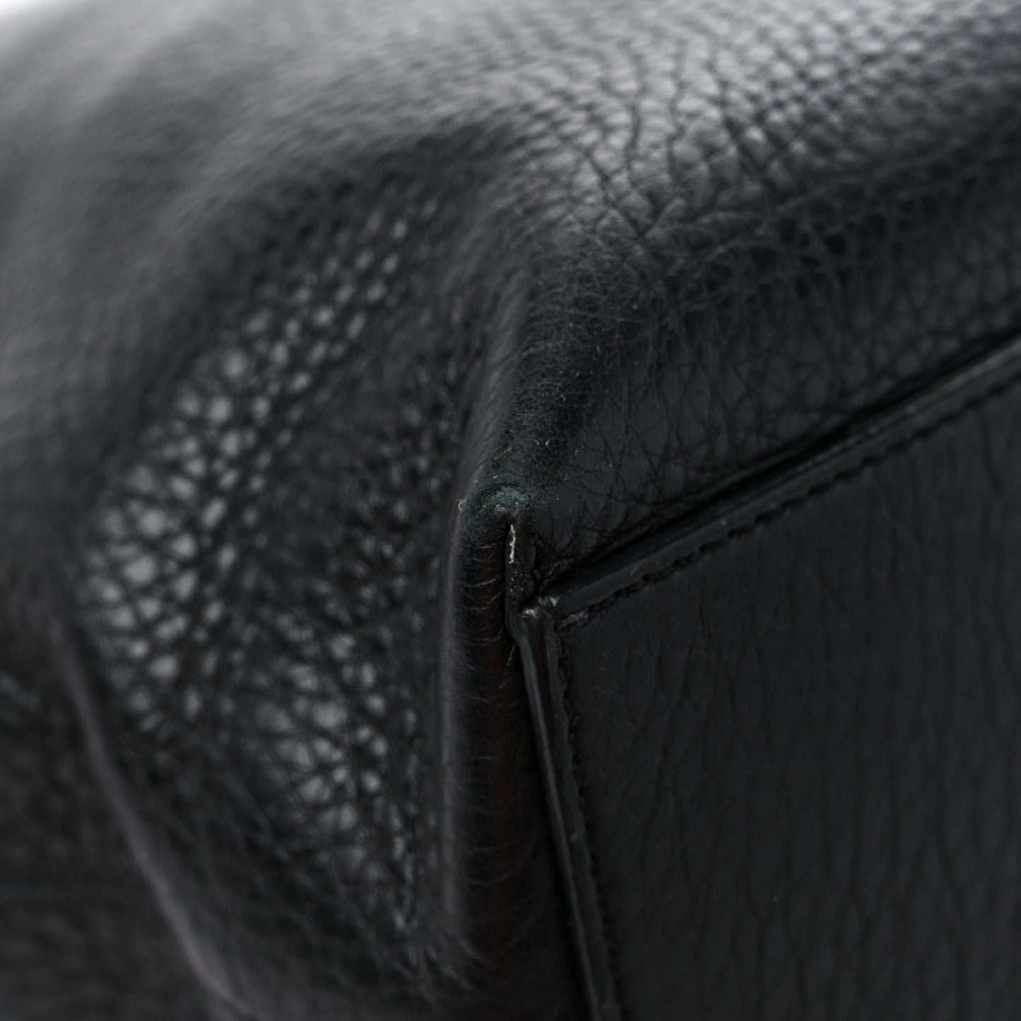 Grained Calfskin Rockstud Shoulder Tote Black