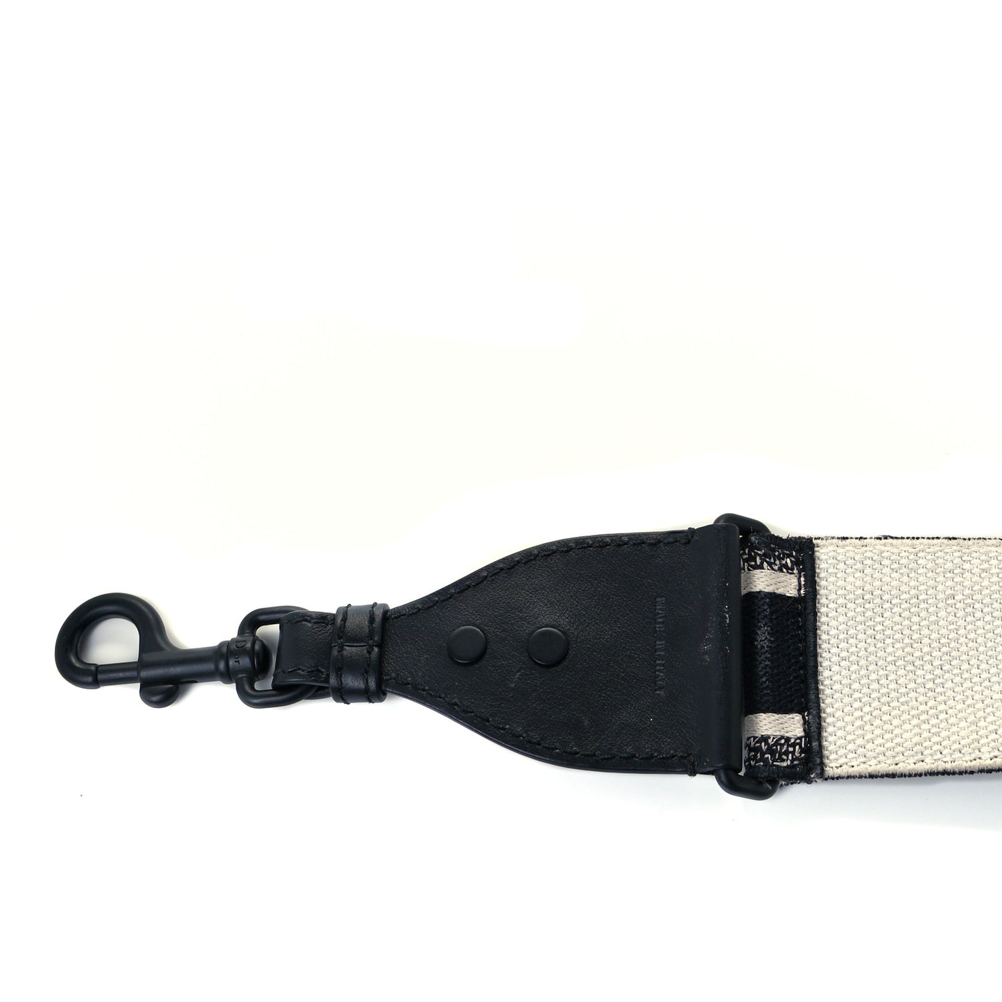 Canvas Embroidered Shoulder Strap Black White