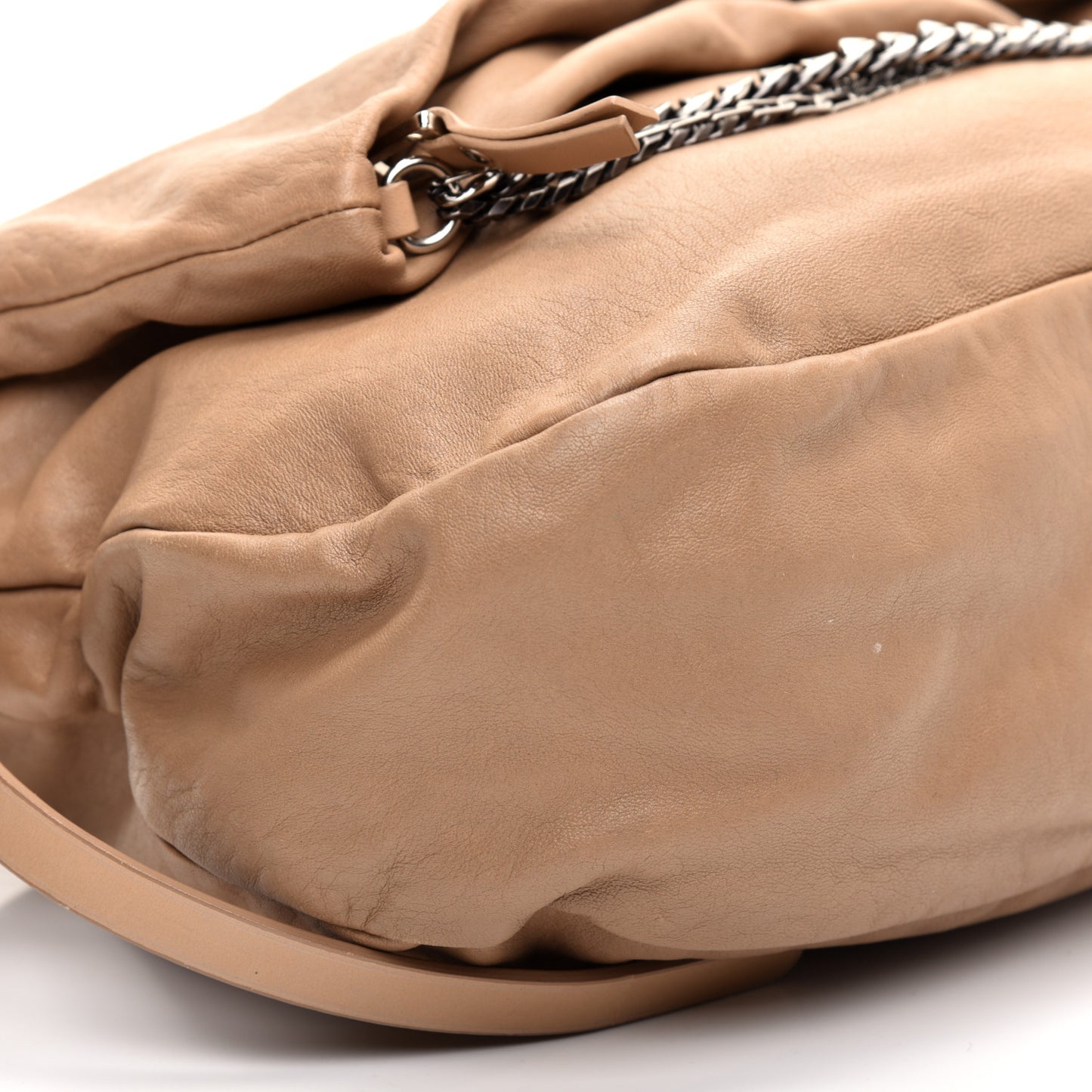 Lambskin Biker Large Hobo Beige