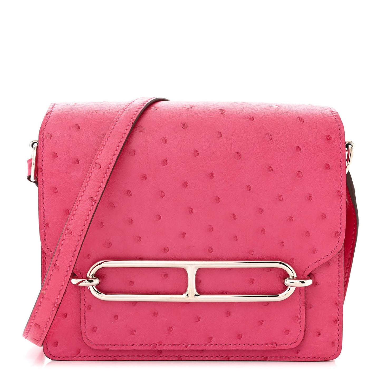 Ostrich Mini Sac Roulis Rose Tyrien