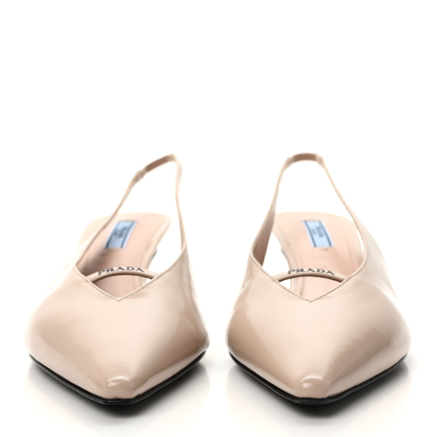 Spazzolato Pointed Toe Strap Slingback Pumps 40 Cipria