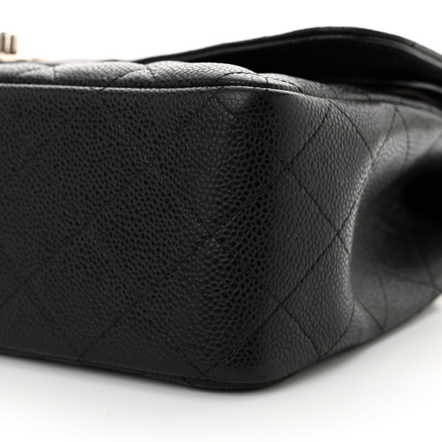 Caviar Quilted Jumbo Double Flap Black