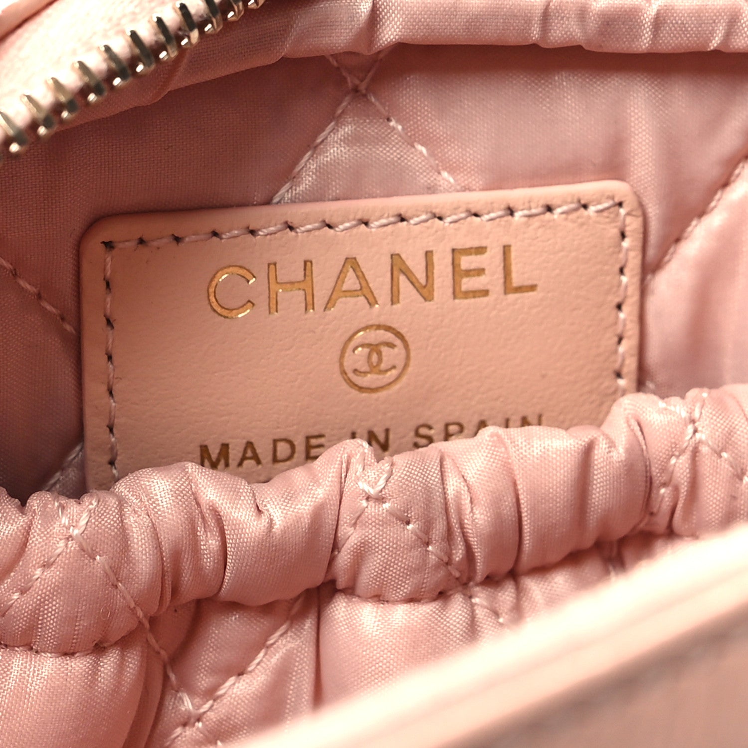 Chanel Caviar Quilted Small Curvy Pouch Cosmetic Case Light Pink 6 of 8