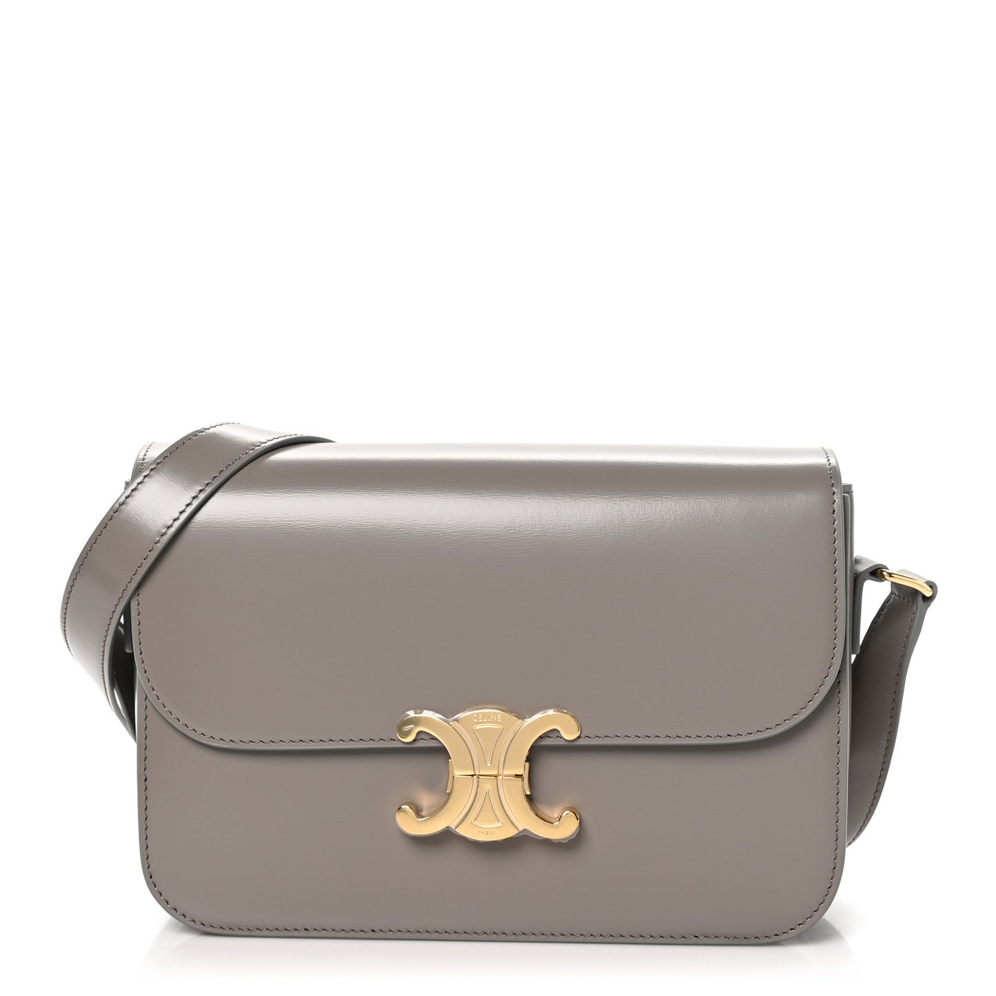 Shiny Calfskin Medium Triomphe Pebble