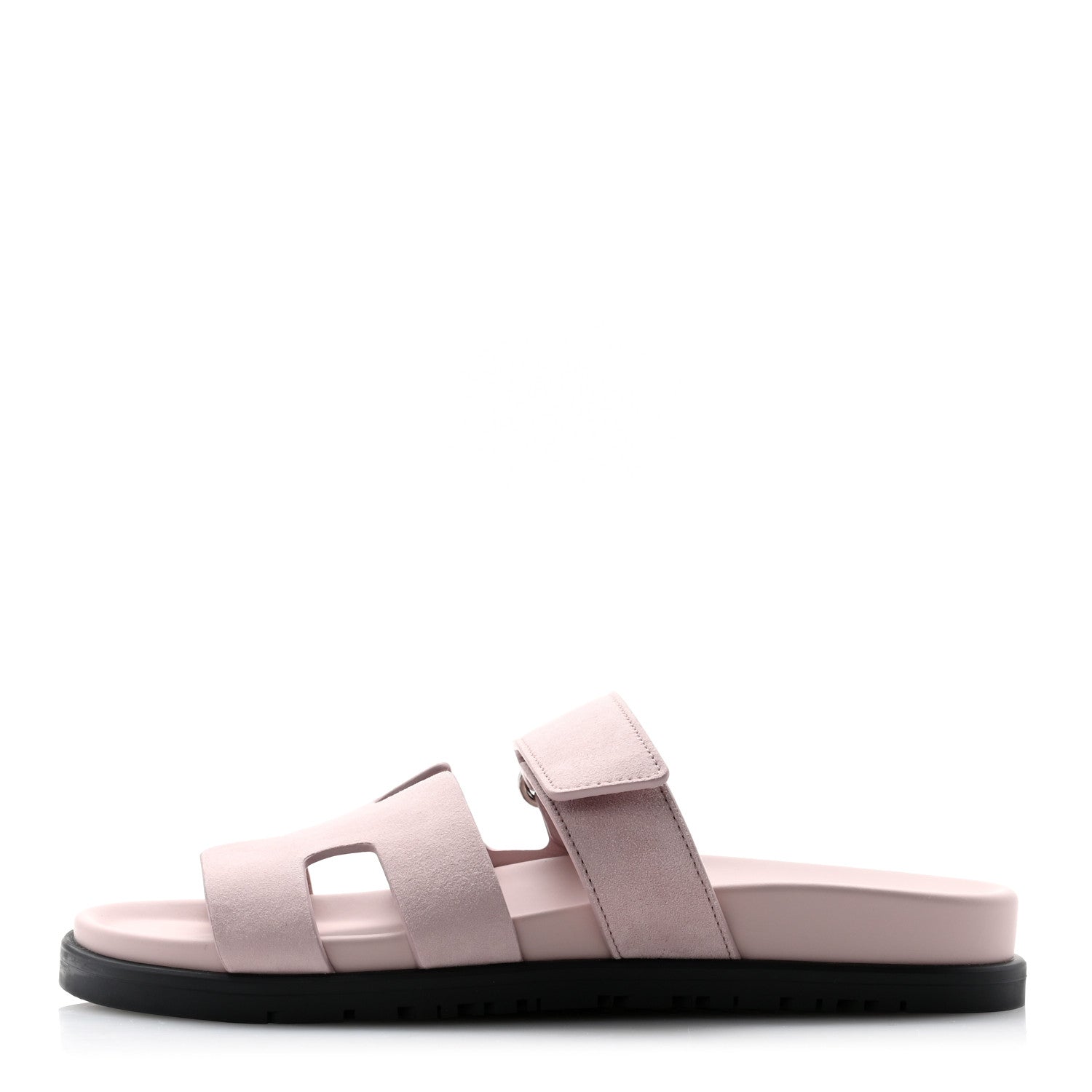 Hermes Suede Goatskin Womens Chypre Sandals 36 Rose Porcelaine 1 of 9
