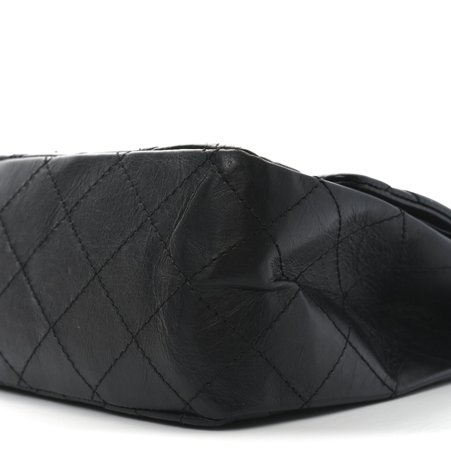Aged Calfskin Quilted 2.55 Reissue 227 Flap Black
