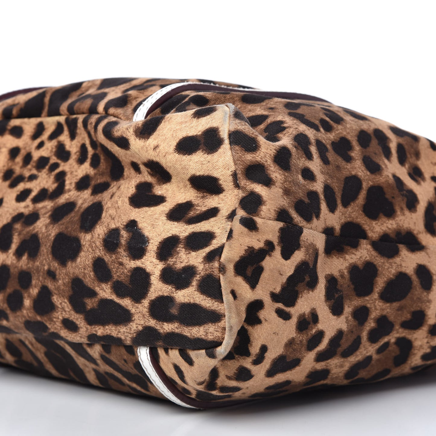 Canvas Leopard Print Medium Tote White