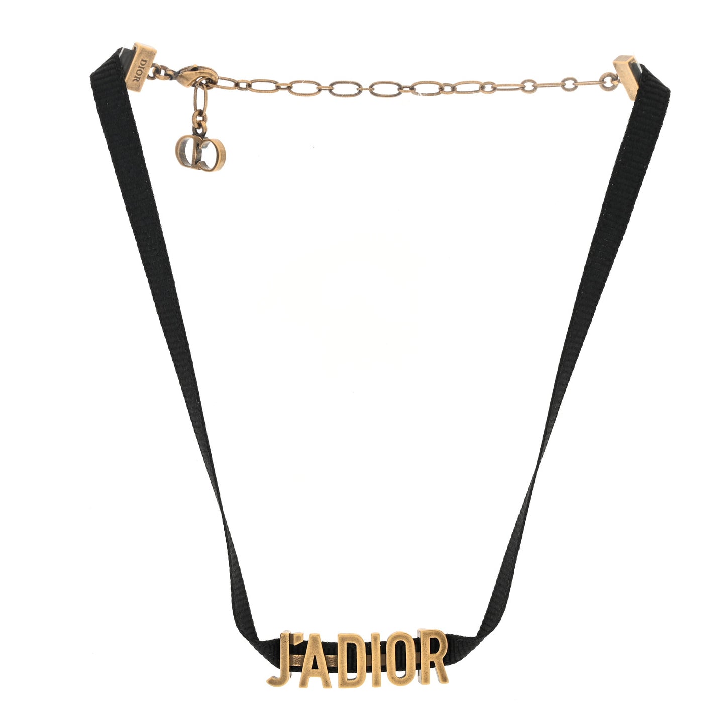 Grosgrain Ribbon J'Adior Logo Choker Necklace Black