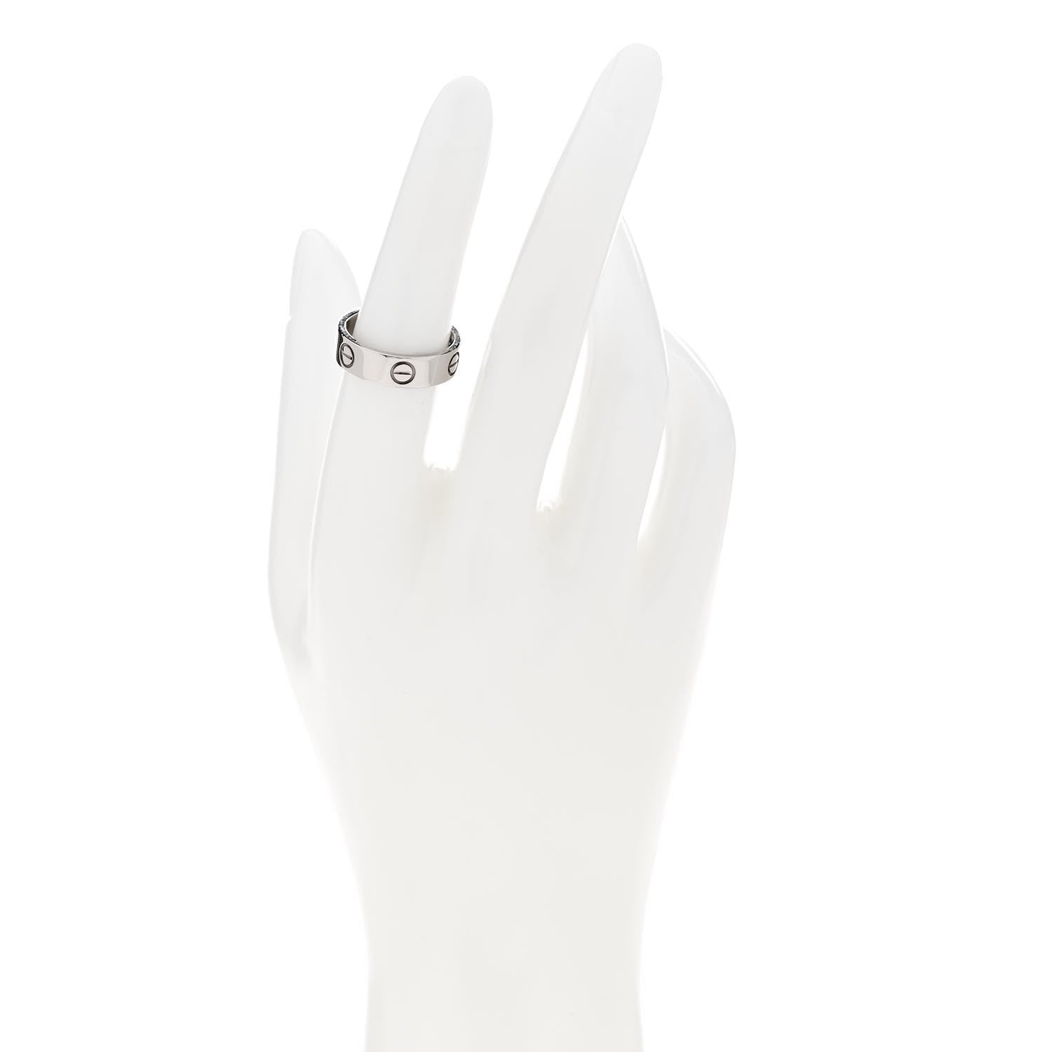 Cartier 18K White Gold 5.5mm LOVE Ring 53 6.5 2 of 5