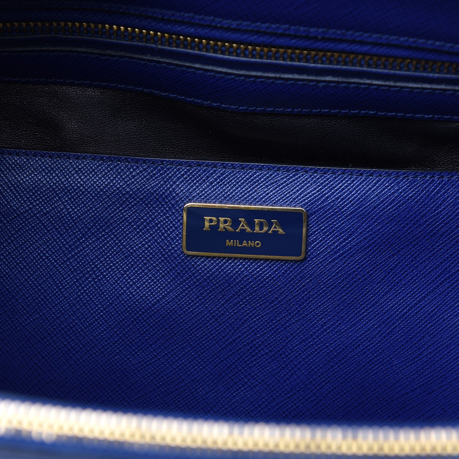 Prada Saffiano Studded Medium Double Zip Tote Bluette 5 of 7