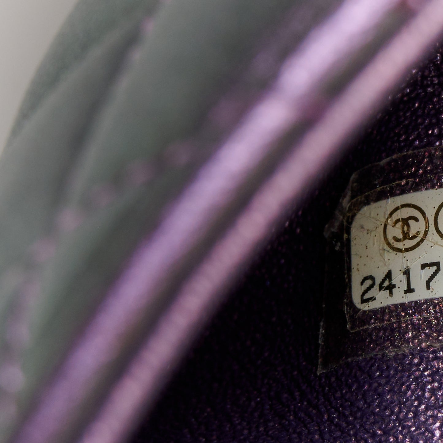 Iridescent Lambskin Quilted Mini Square Flap Dark Purple