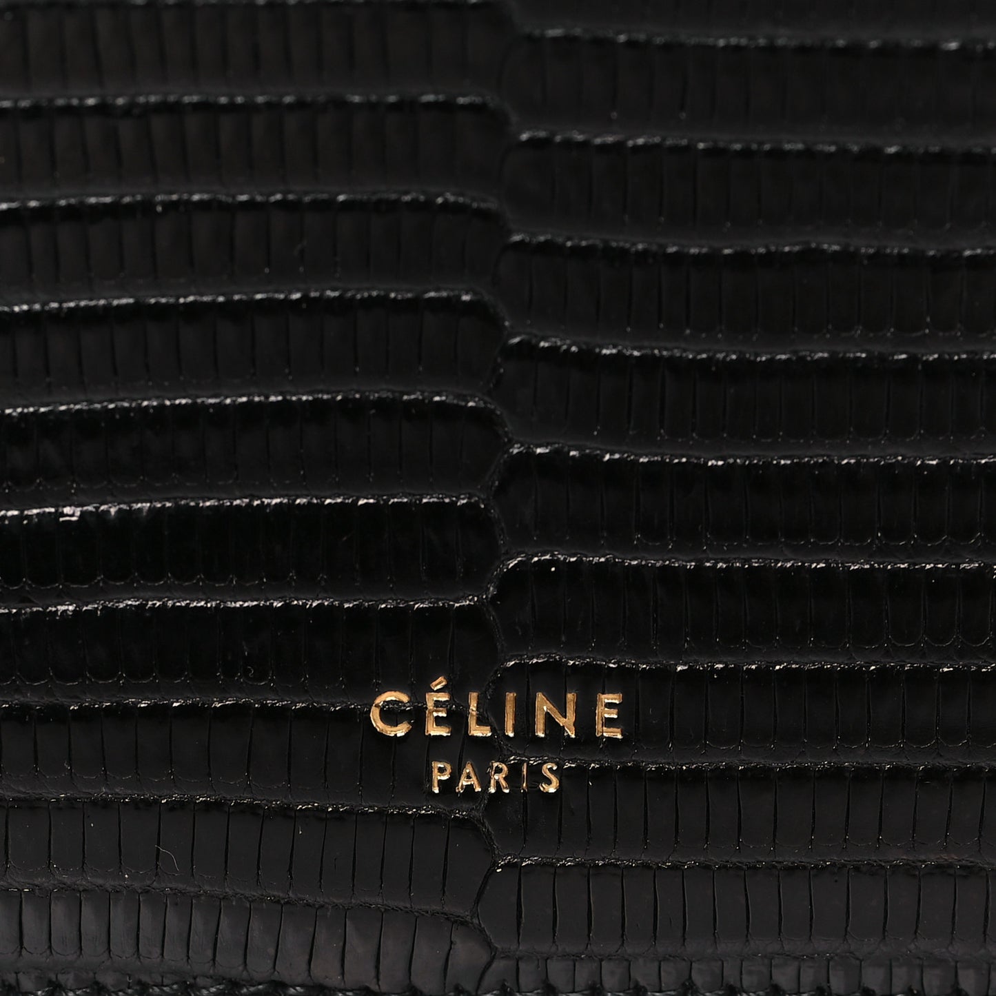 Lizard Mini Clasp Clutch Bag Black