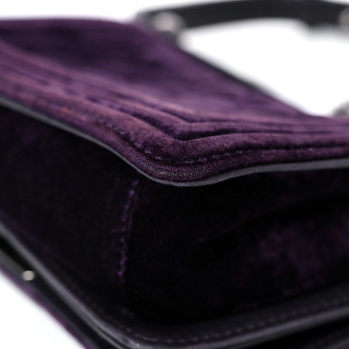 Velvet Quilted Small Boy Flap Purple
