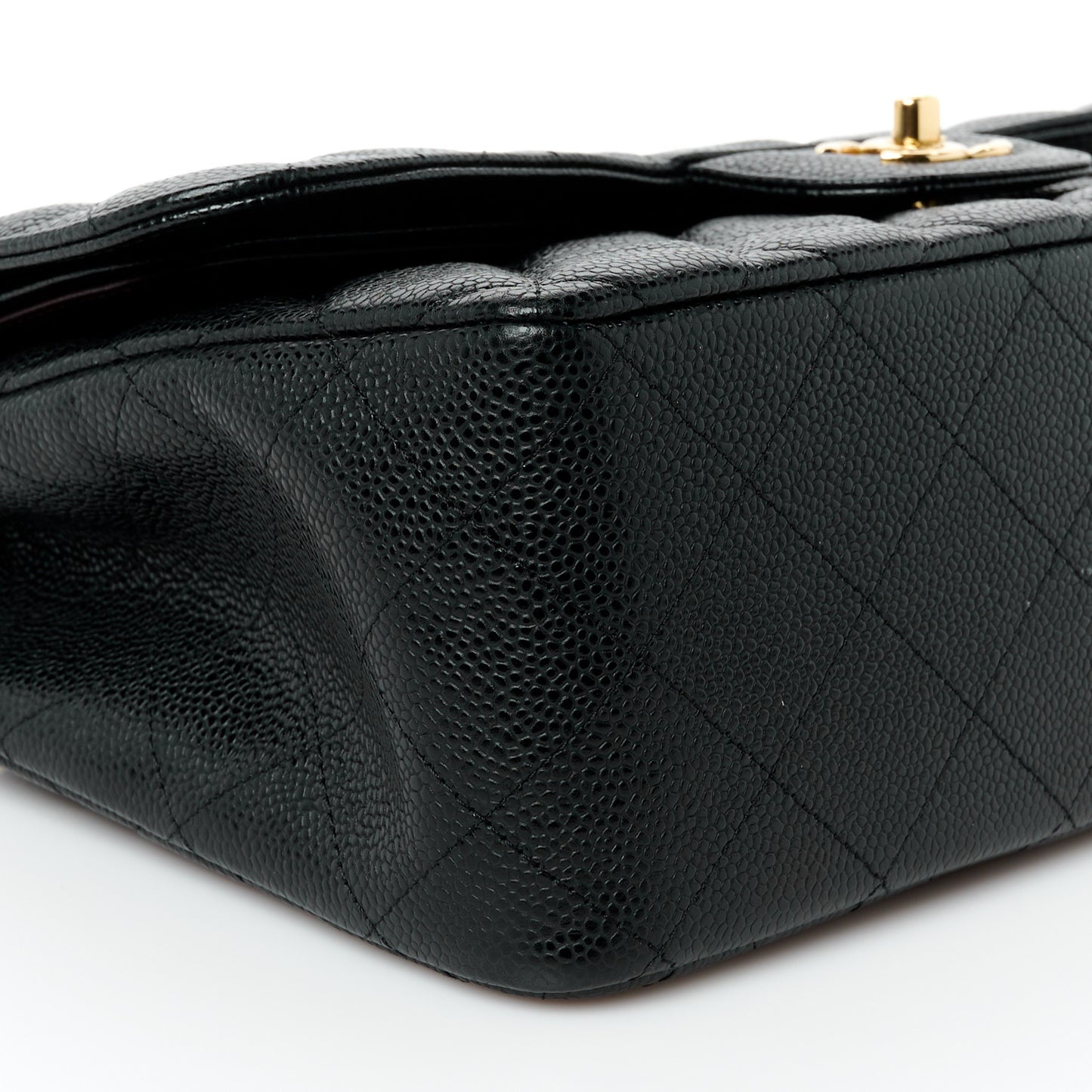 Caviar Quilted Jumbo Double Flap Black