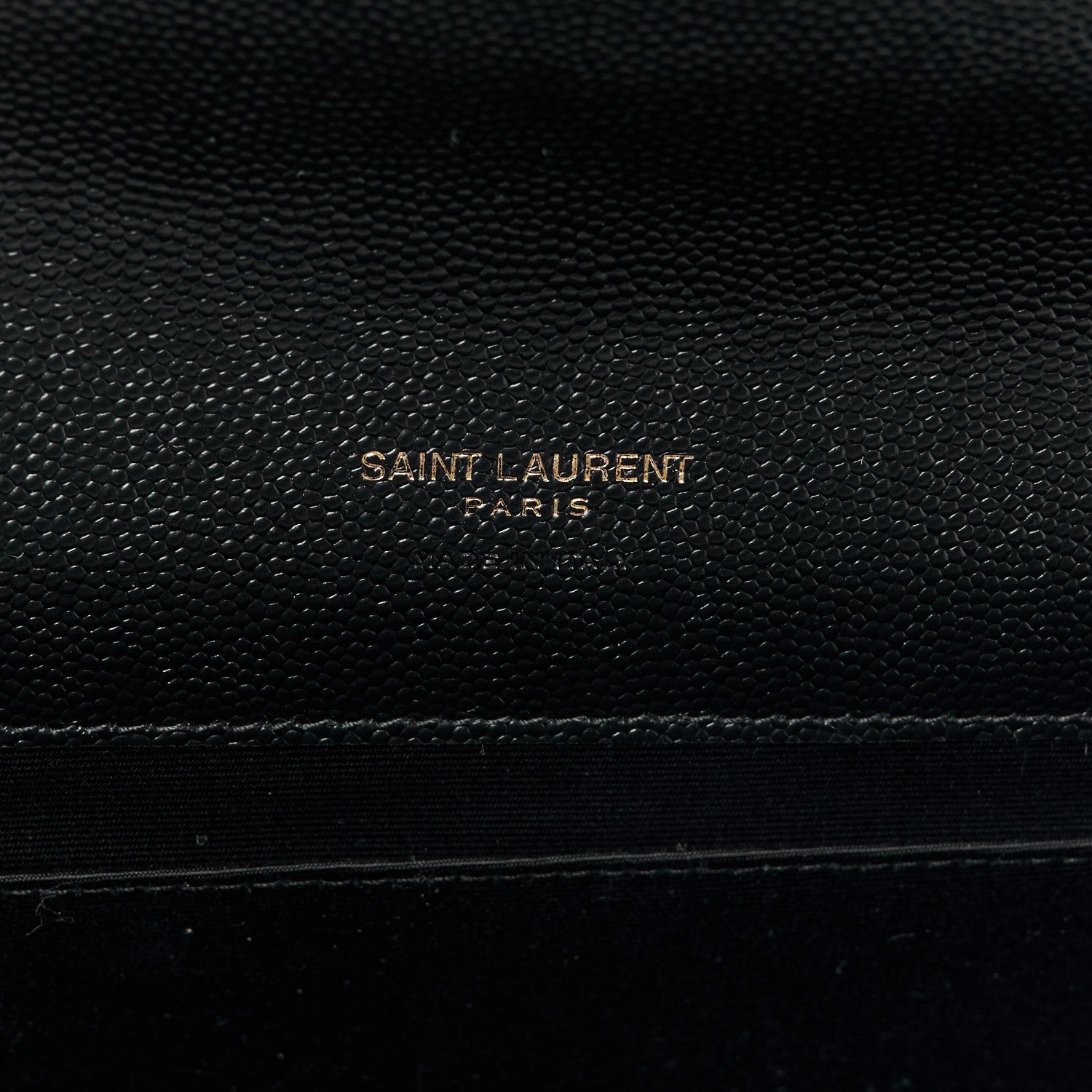 Saint Laurent Grain De Poudre Textured Mixed Matelasse Triquilt Monogram Clutch Black 6 of 8