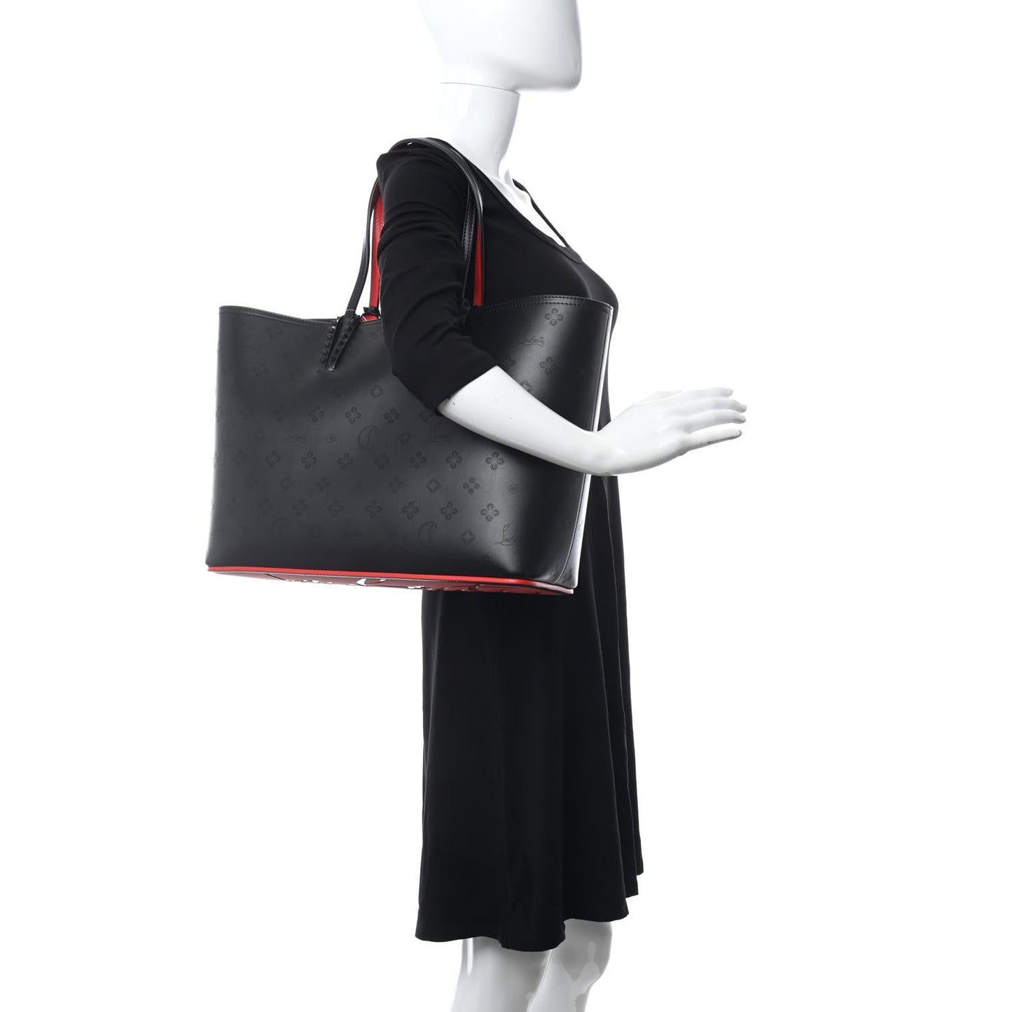 Calfskin Loubinthesky East West Cabata Tote Black