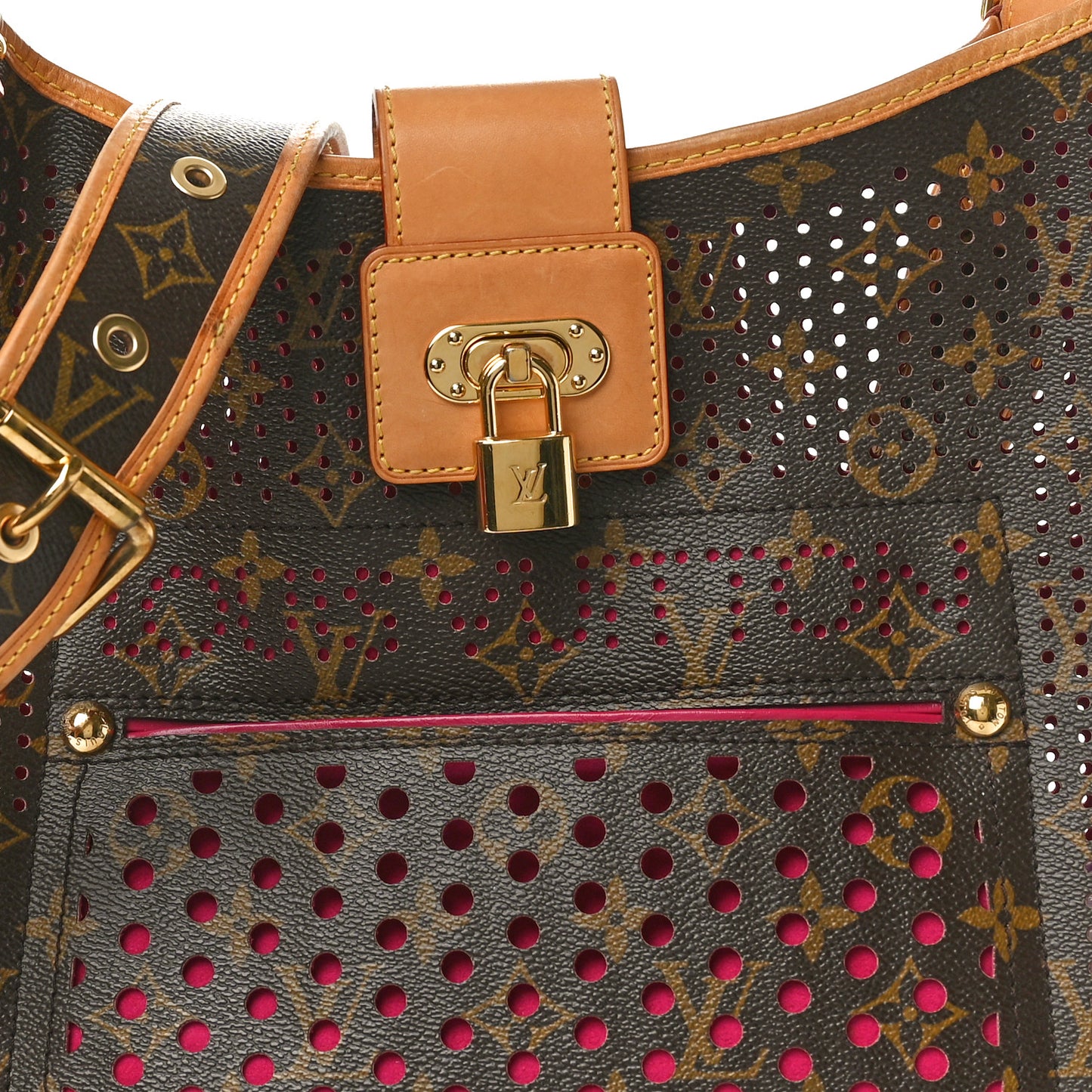 Monogram Perforated Musette Fuchisa