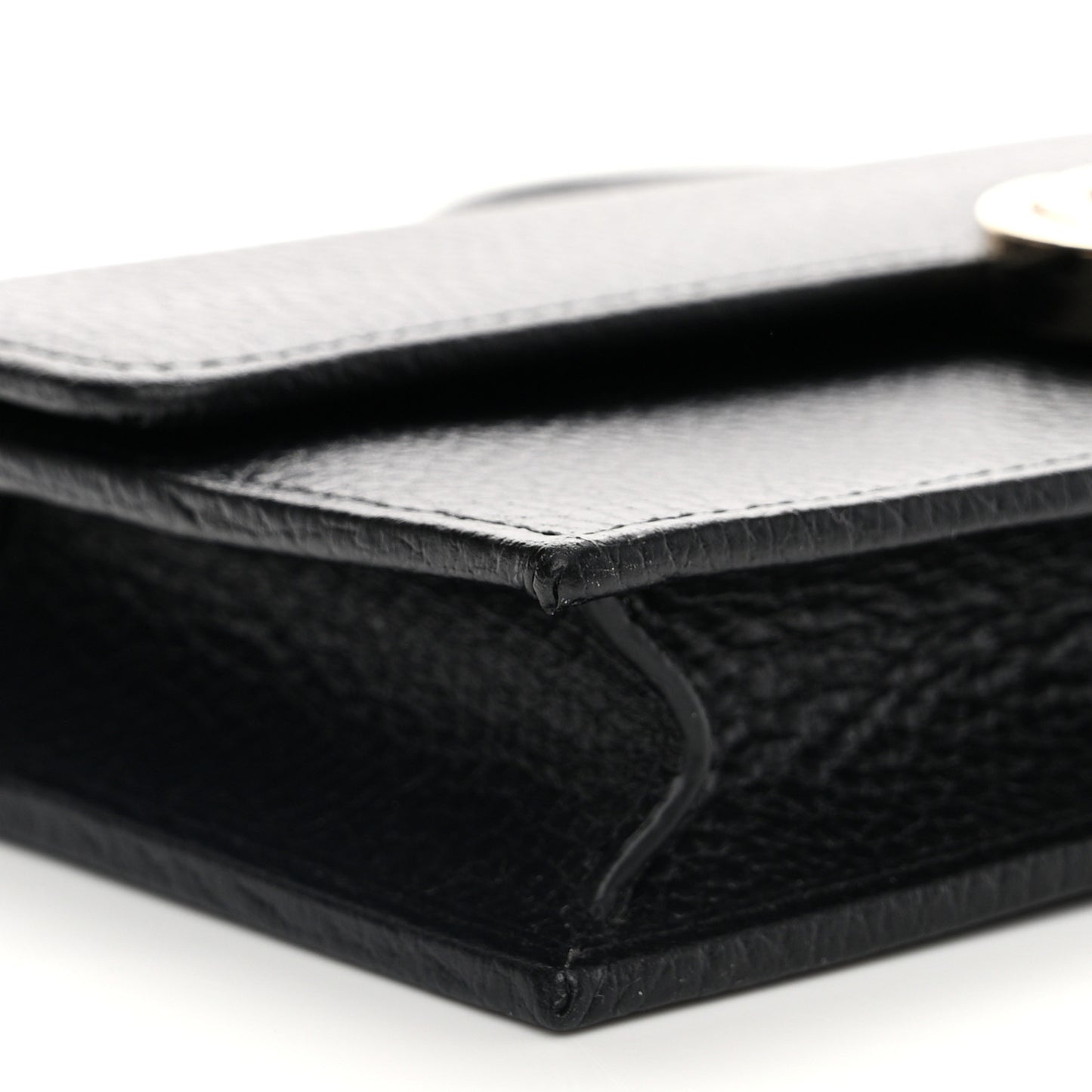 Dollar Calfskin Interlocking G Chain Wallet Black