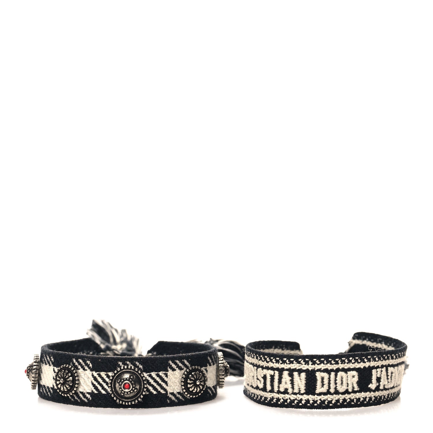 Christian Dior Woven Cotton Oblique J'Adior Friendship Bracelet Set Black 1 of 3