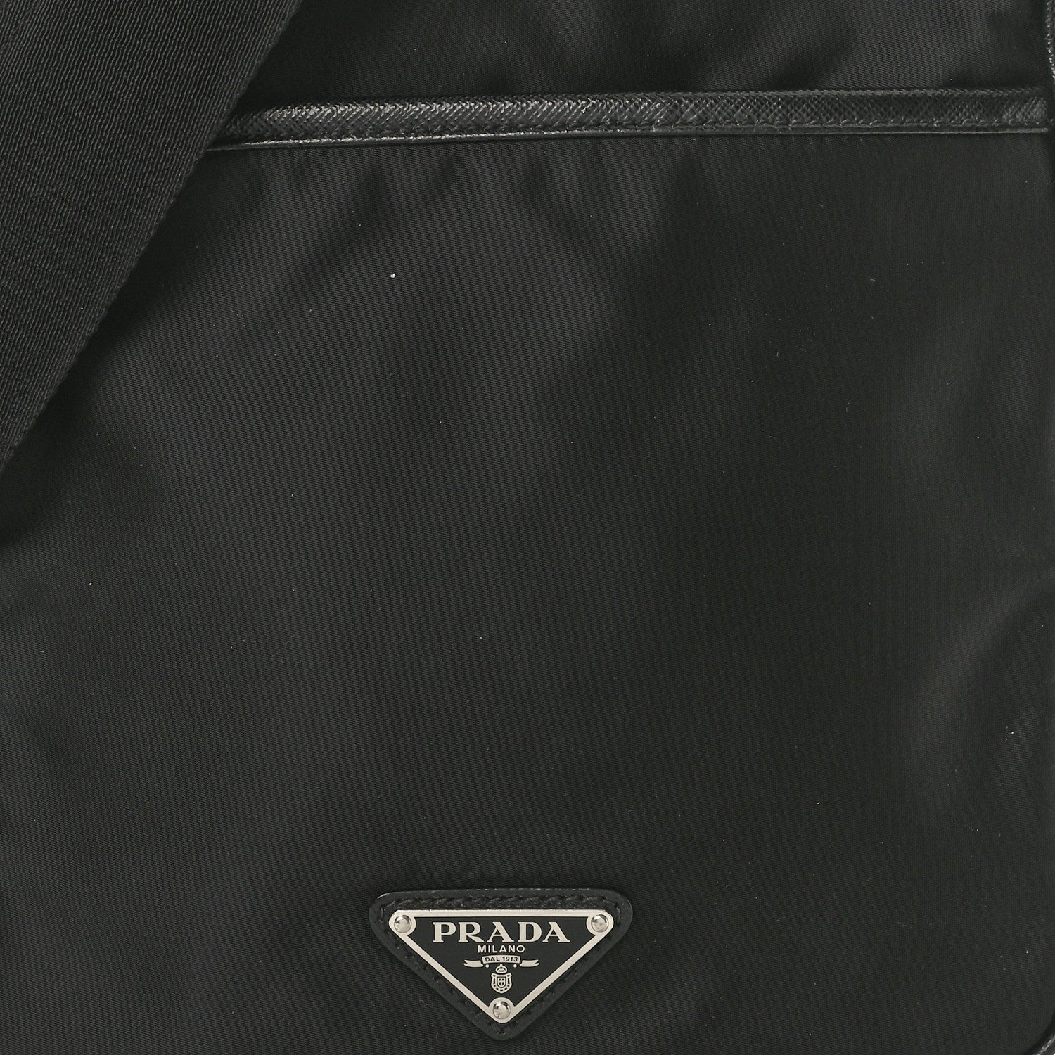 Prada Tessuto Nylon Saffiano Logo Messenger Bag Black 7 of 9