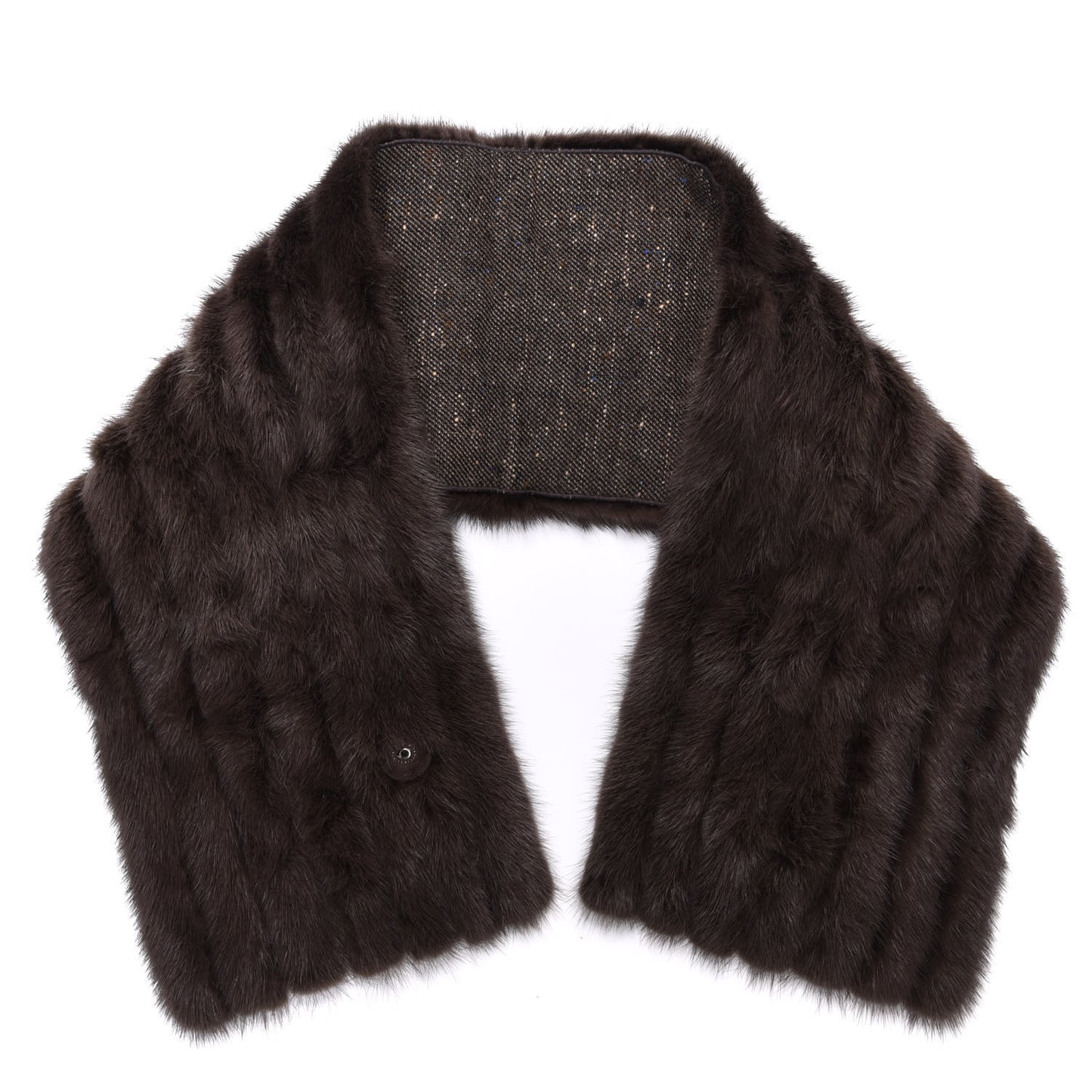 Mink Fur Scarf Stole Wrap Brown
