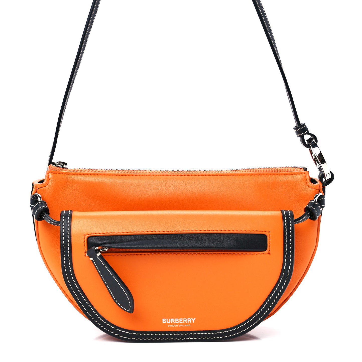 Smooth Calfskin Double Olympia Shoulder Bag Deep Orange
