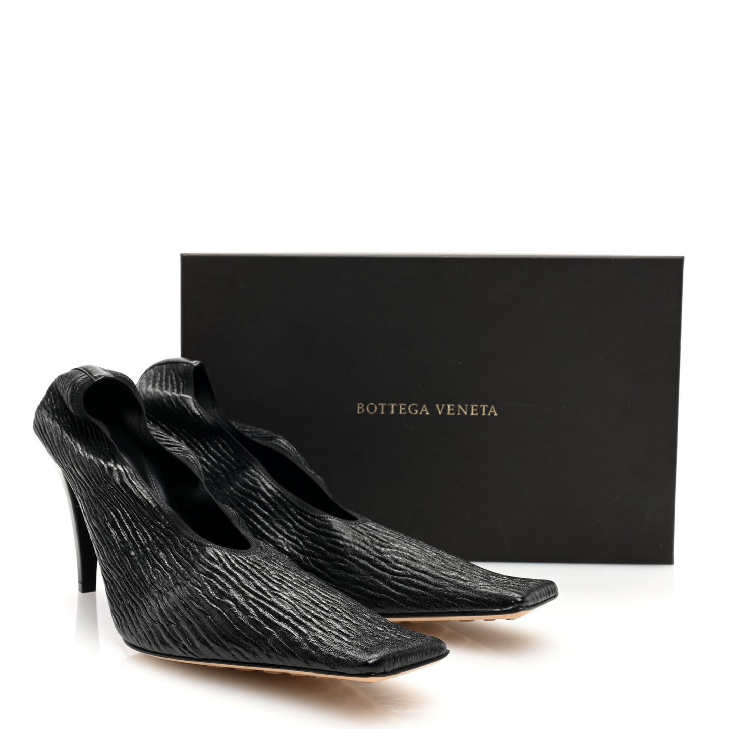 Crunch Calfskin Sharpei Pumps 41 Black