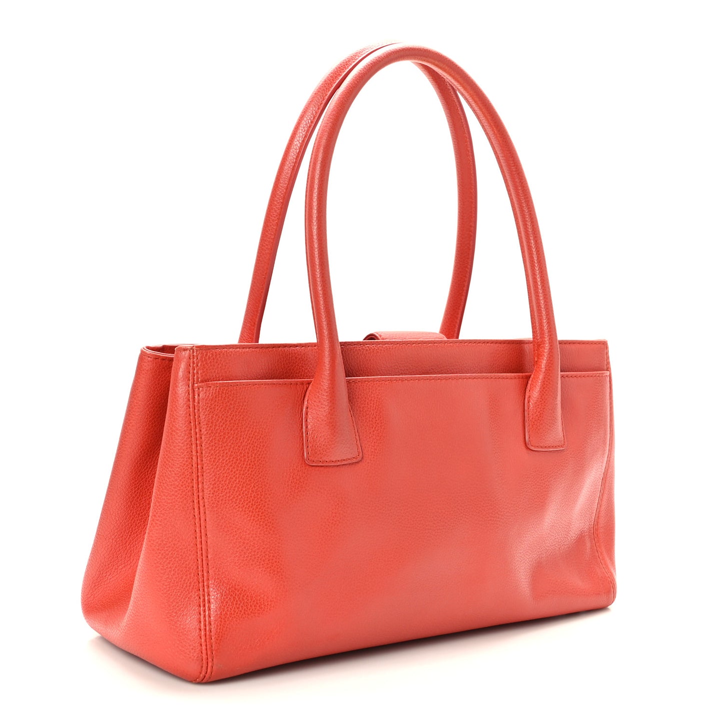 Calfskin Small Cerf Executive Shopper Tote Red