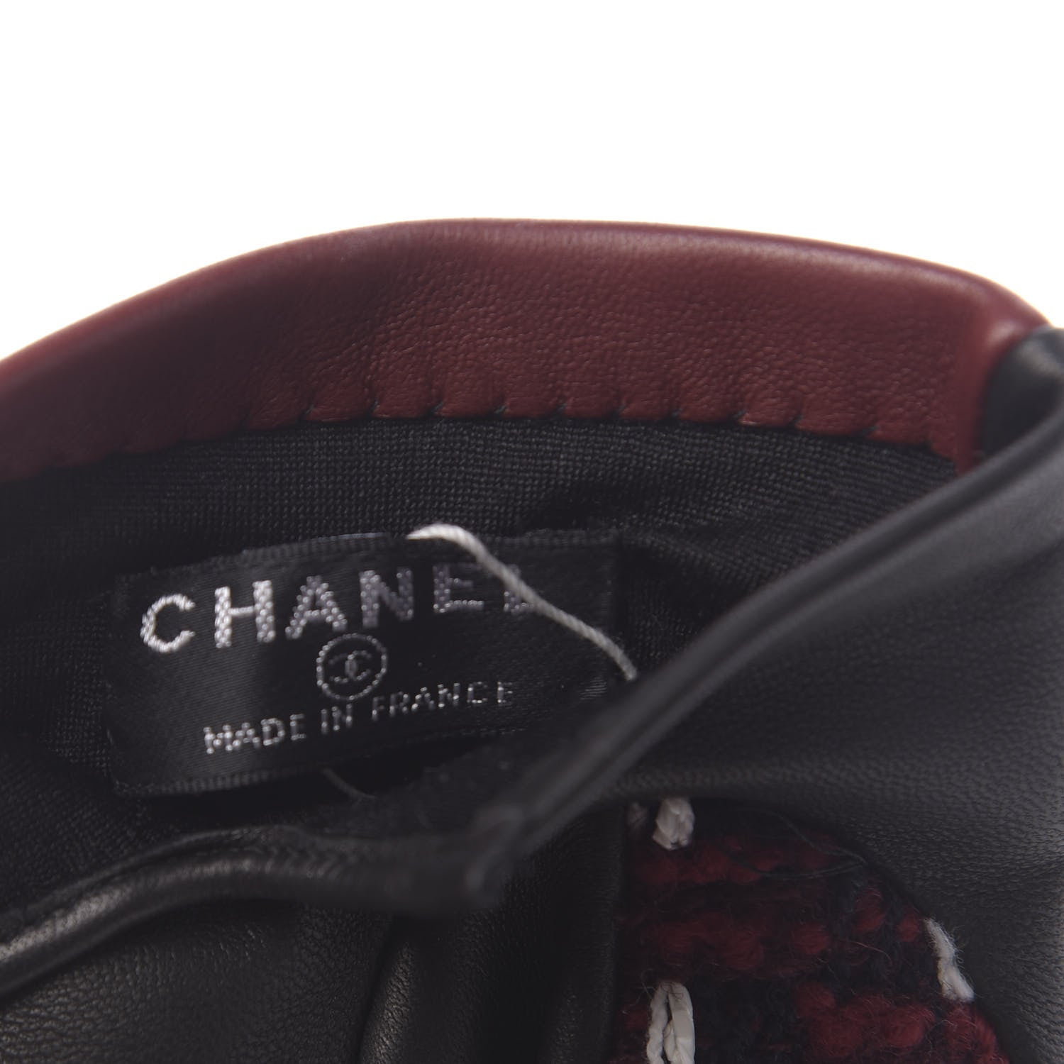 Chanel Lambskin Tweed CC Gloves 8 Red Black White 4 of 5