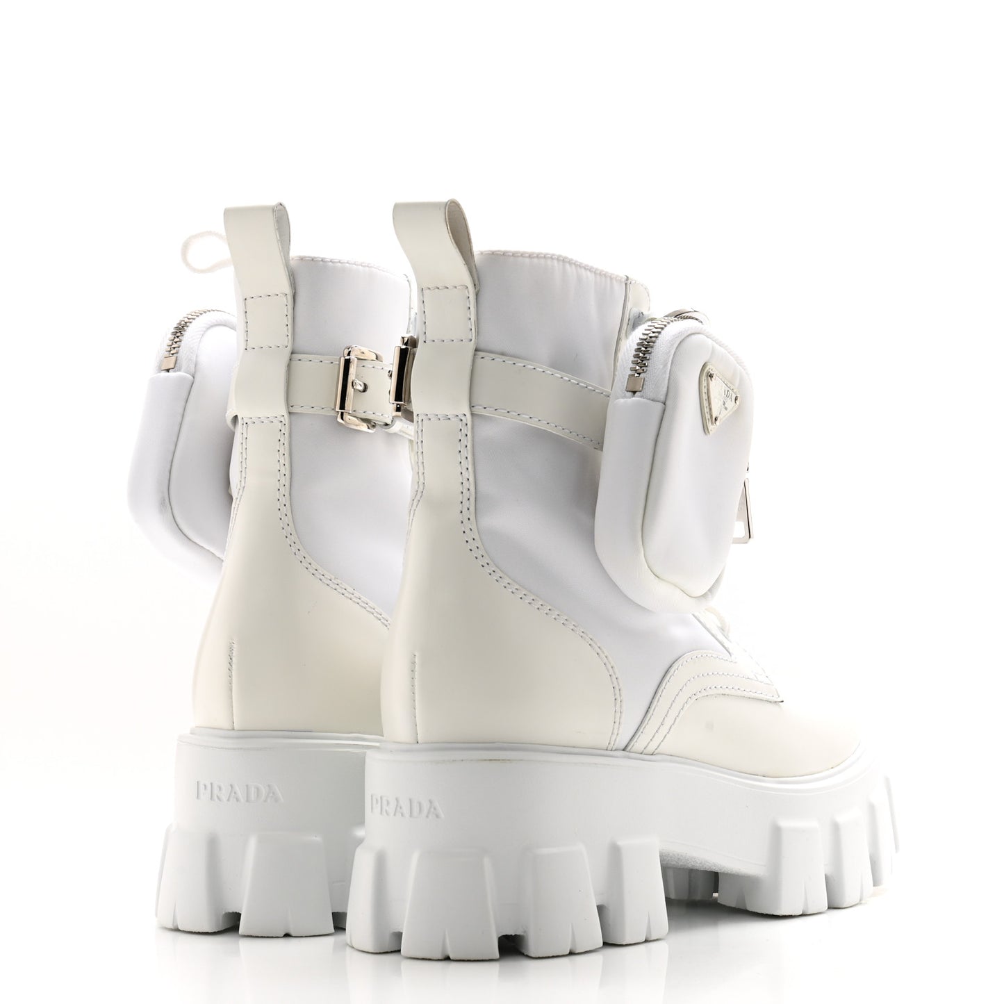 Spazzolato Rois Re-Nylon Metal Triangle Logo Monolith Pouch Pocket 60mm Combat Boots 35.5 White
