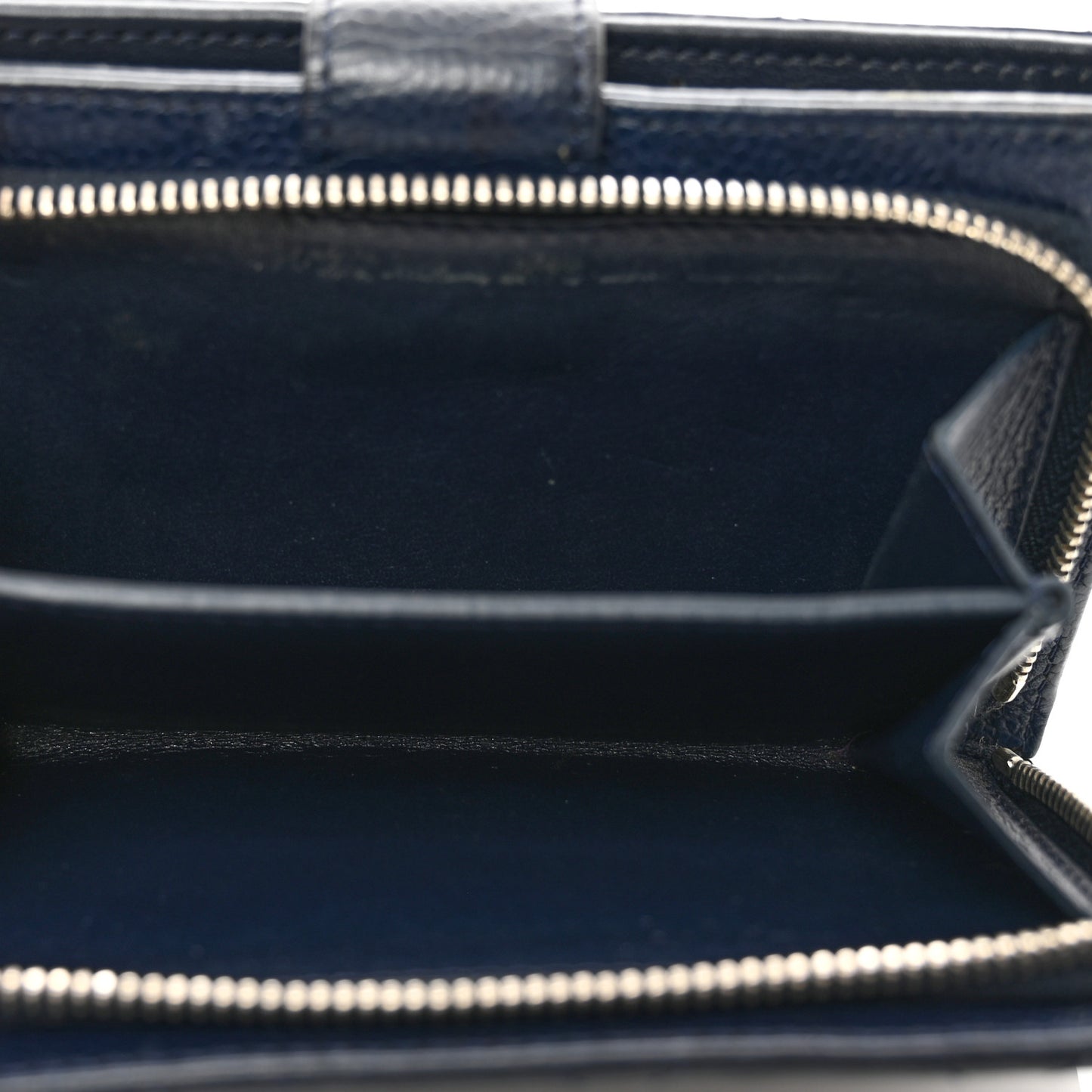 Caviar Quilted CC French Wallet Navy