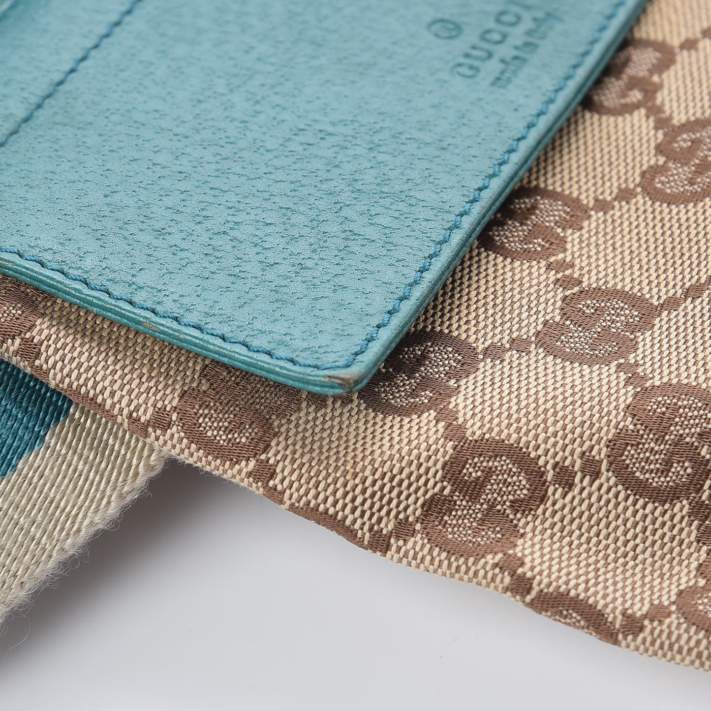 GG Monogram Web Double Pocket Belt Bag Turquoise