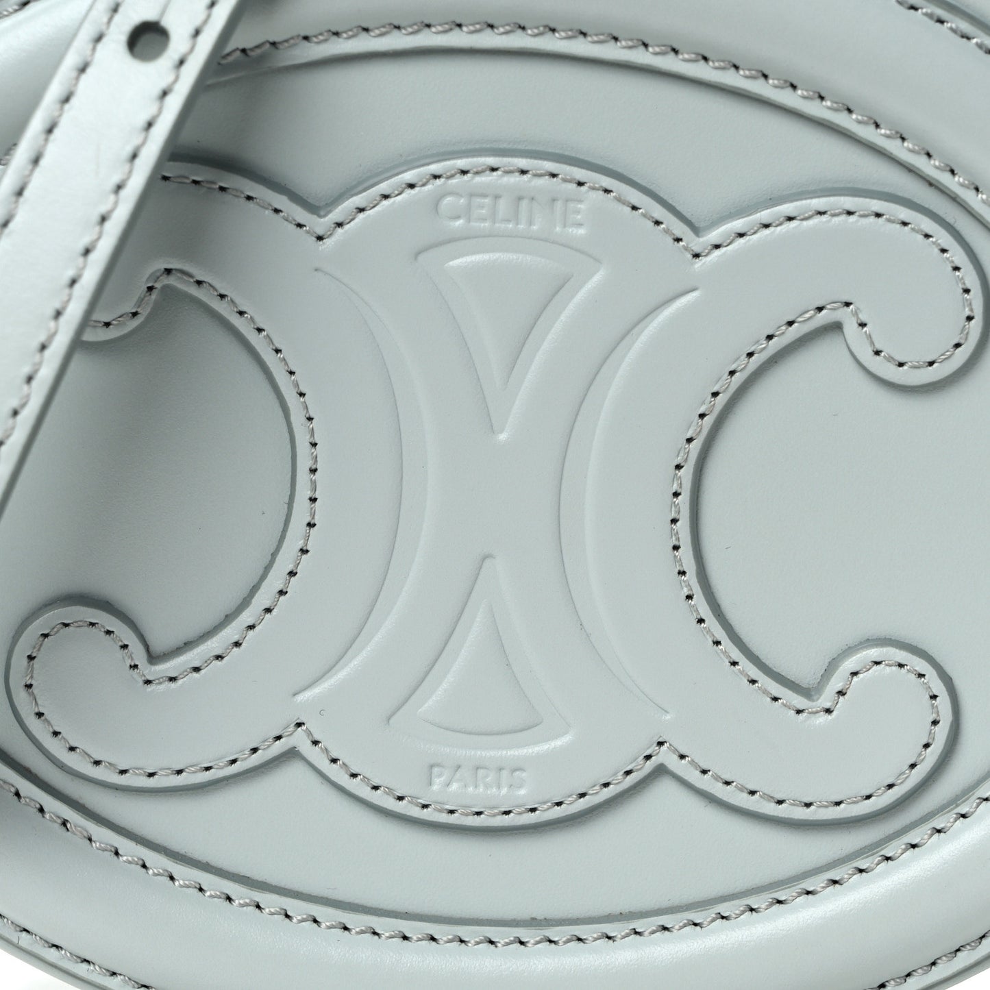 Smooth Calfskin Cuir Small Triomphe Oval Crossbody Purse Soft Blue