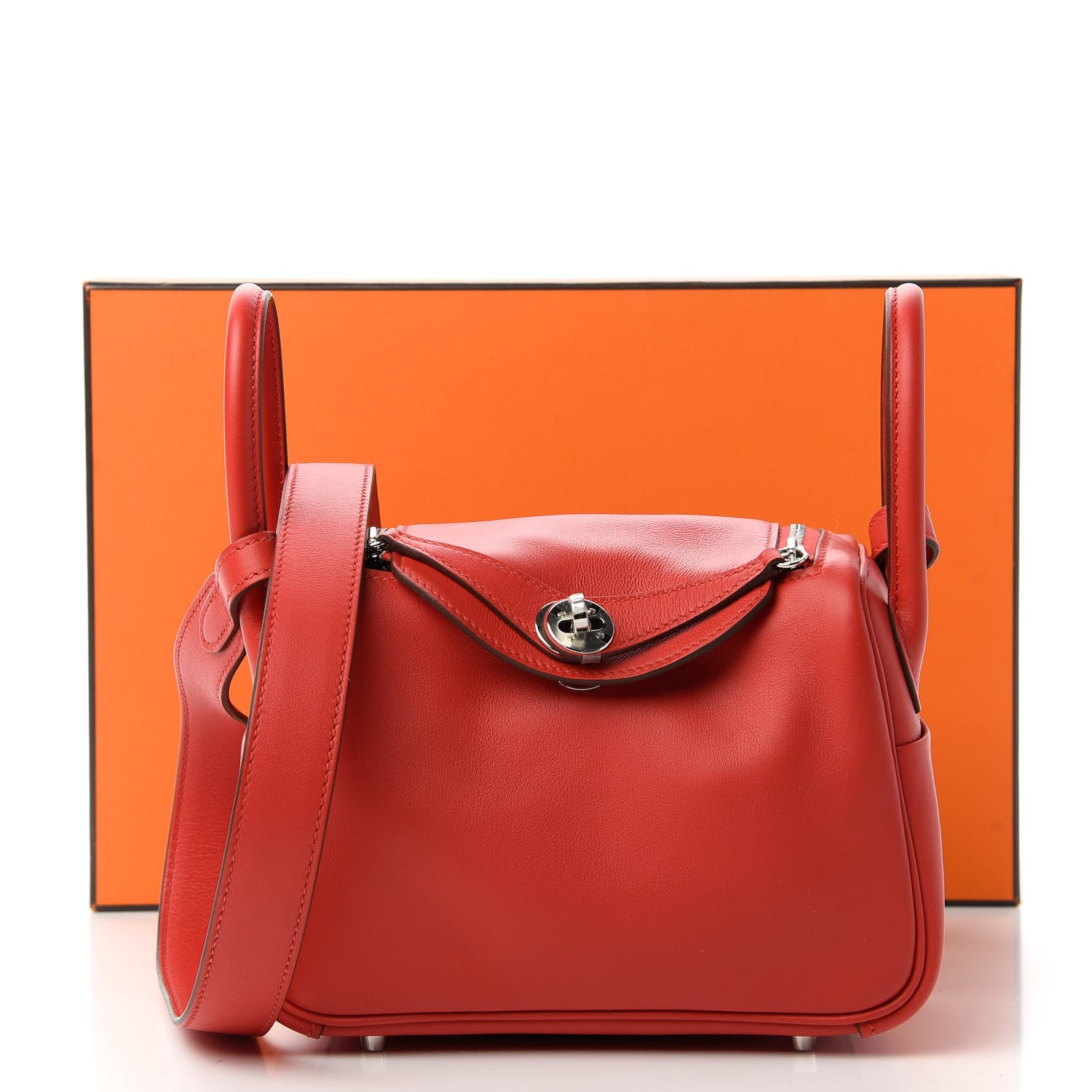 Hermes Swift Mini Lindy 20 Rouge Tomate 11 of 11
