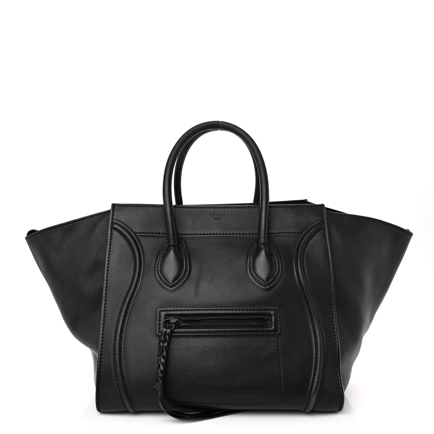 Smooth Calfskin Medium Phantom Luggage Black