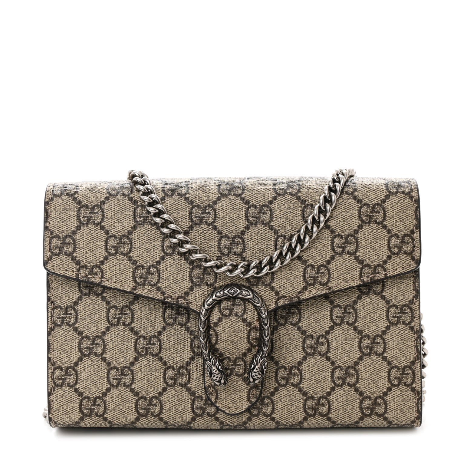 Gucci GG Supreme Monogram Mini Dionysus Chain Wallet Beige Taupe 1 of 13
