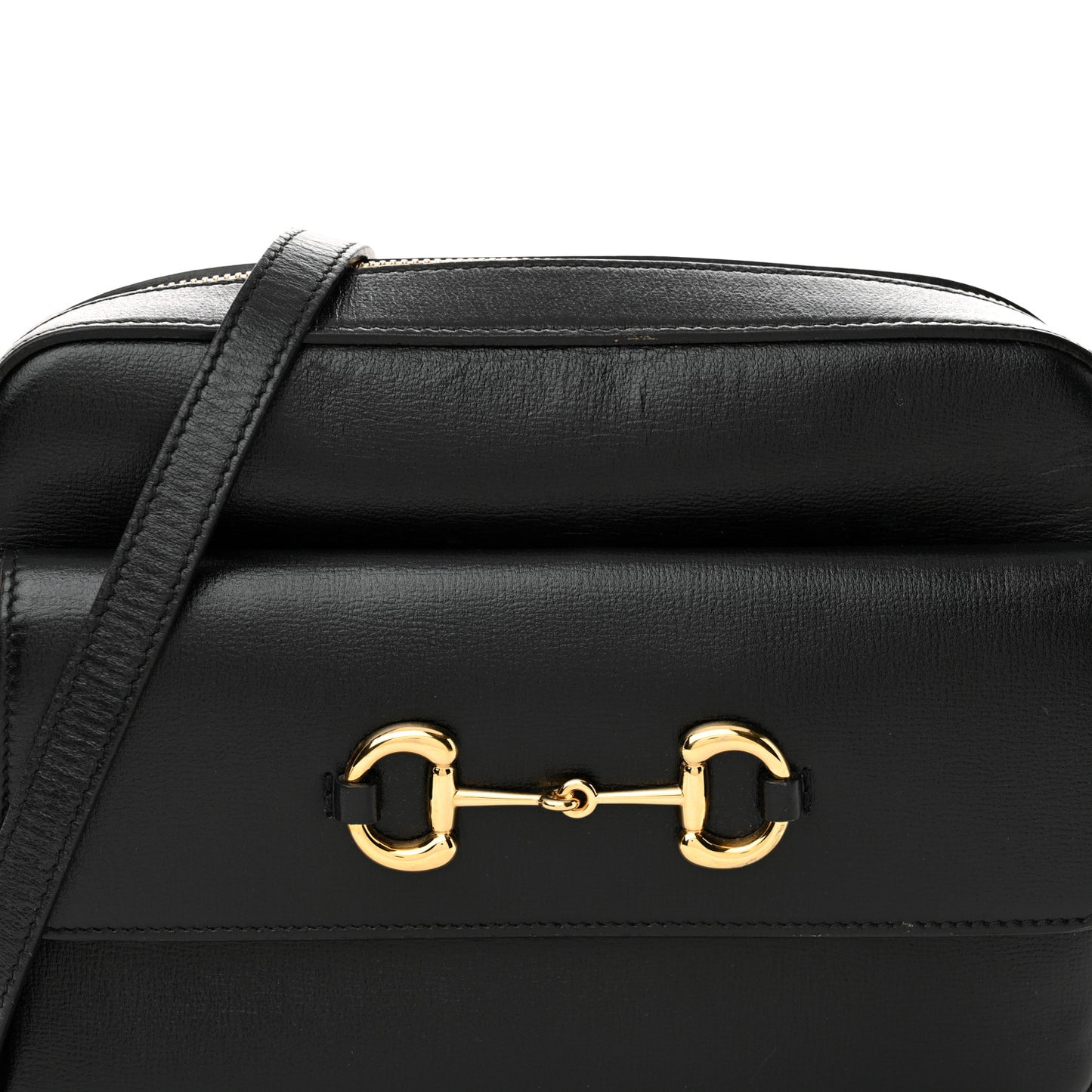 Textured Calfskin Small Horsebit 1955 Shoulder Bag Black