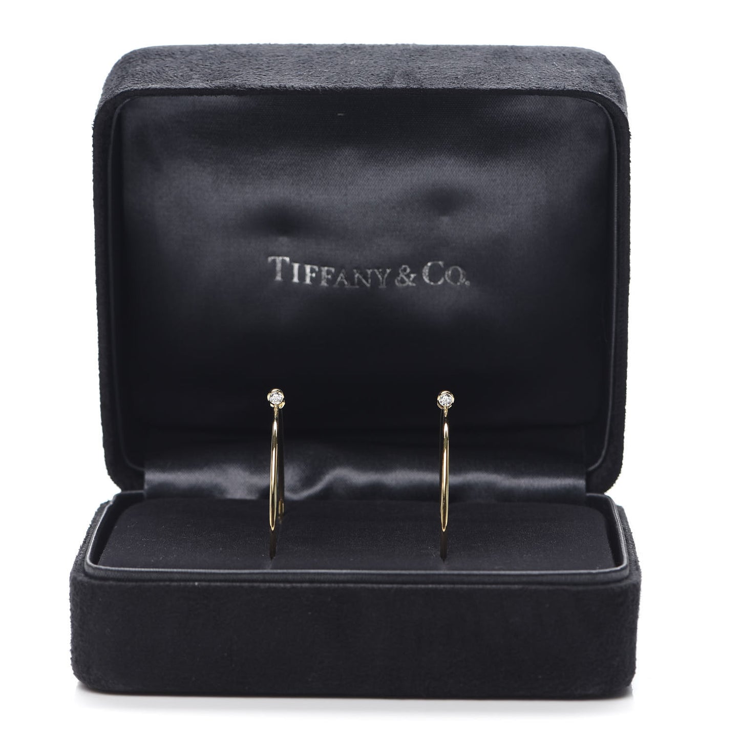 18K Yellow Gold Diamond Medium Elsa Peretti Hoop Earrings