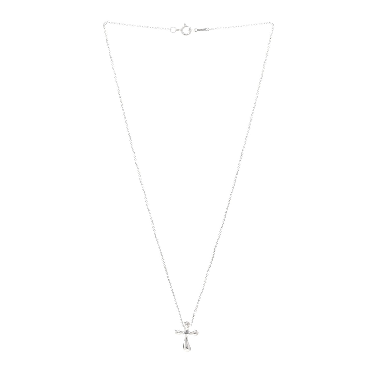Sterling Silver 12mm Elsa Peretti Cross Pendant Necklace