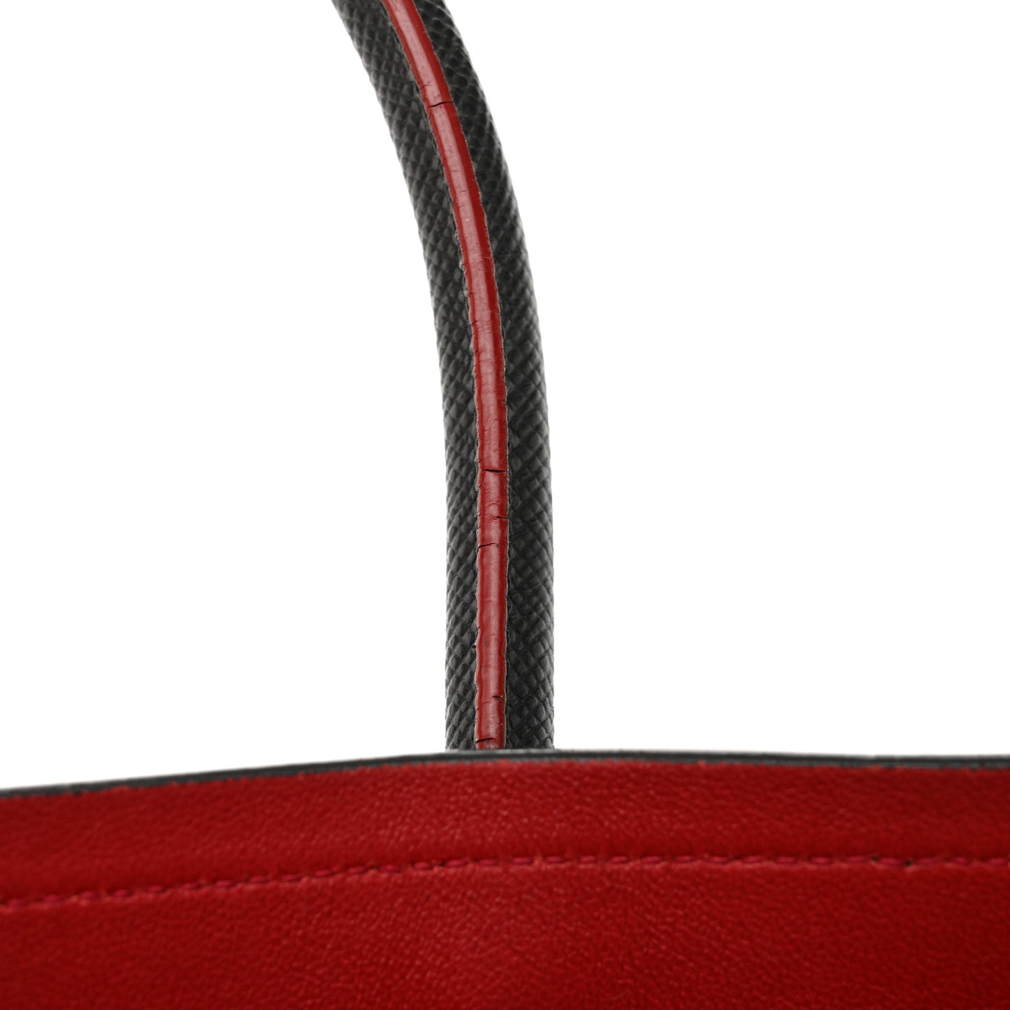 Saffiano Cuir Medium Double Bag Black Fuoco