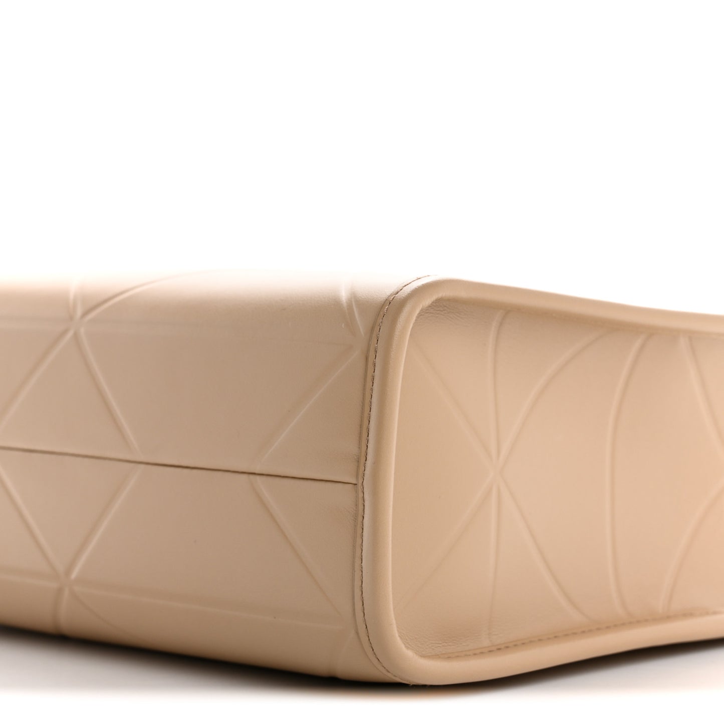 Soft Calfskin Triangolo Symbole Embossed Mini Tote Sabbia