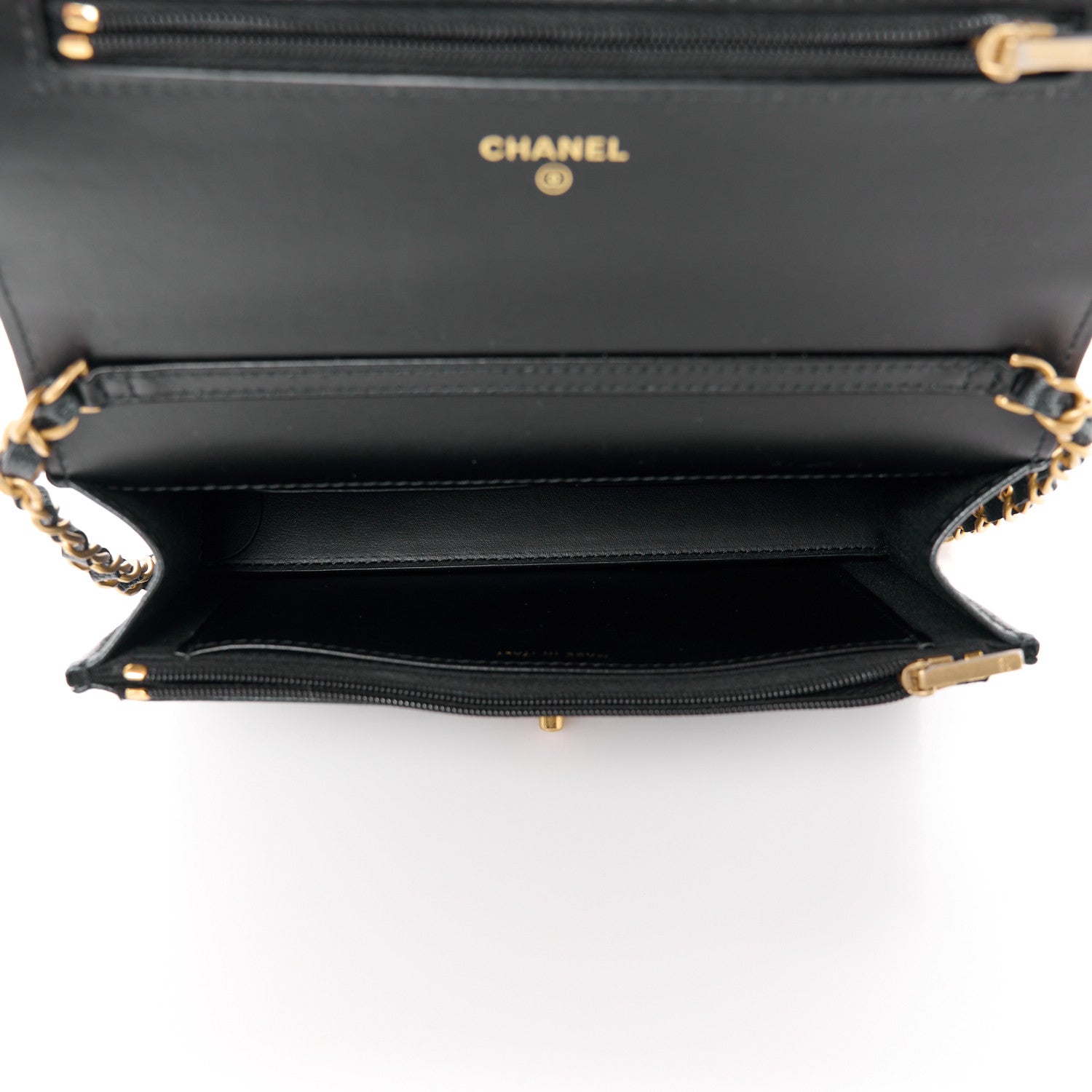 Chanel Pearly Caviar Quilted Fit For You Wallet On Chain WOC Black 5 of 12
