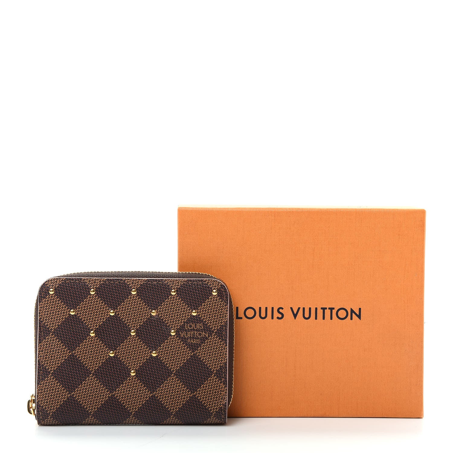 Louis Vuitton Damier Ebene Studded Zippy Coin Purse Rose Ballerine 8 of 8