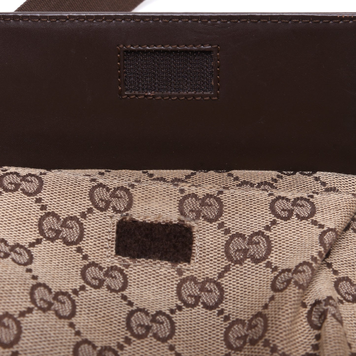 GG Monogram Double Pocket Belt Bag Dark Brown