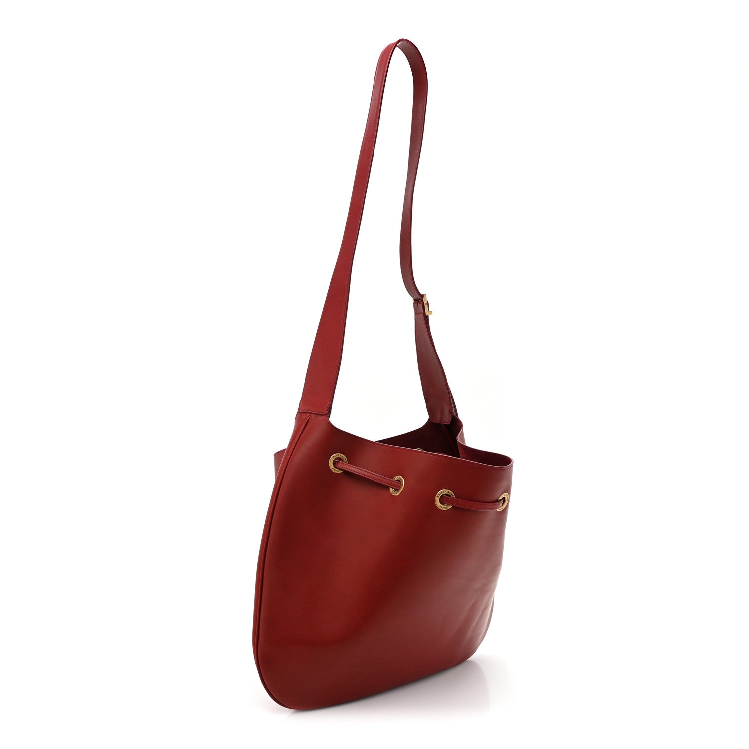 Saint Laurent Smooth Calfskin Paris VII Large Flat Hobo Red 4 of 15