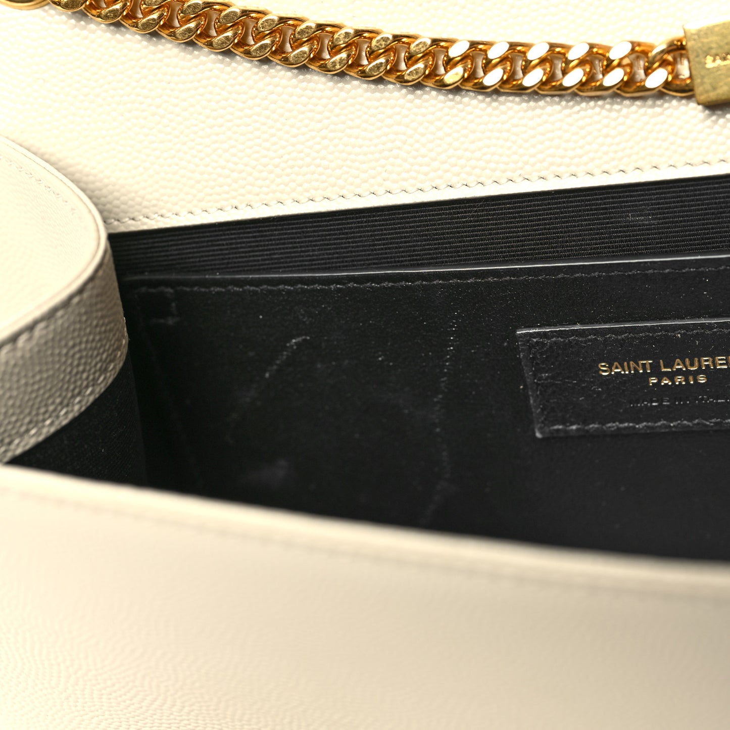 Grain De Poudre Medium Classic Monogram Kate Satchel Dove White